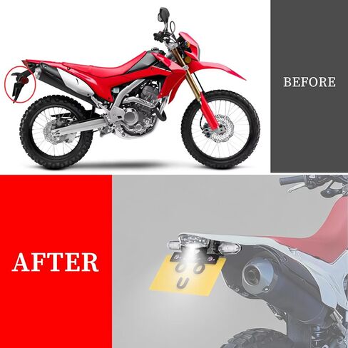 For CRF250L CRF 250L RALLY 2013-2020 CRF250RL 2017-2019 Rear Fender Eliminator Kit Rear Tail Tidy License Plate Frame Holder Bracket LED Tail Brake Light LED Indicator Turn Signal, Smoke in Kuwait