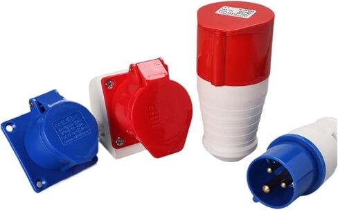 3P/4P/5-pin موصل صناعي ذكر وأنثى 16 فتحة 32A لوحة مقبس الحائط 220 فولت/380 فولت (32A، 4PIN_WALL) in Kuwait