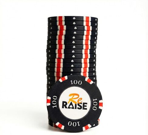 Reraise R7 Premium Ceramic Poker Chips – 25 Pack, 10g Numbered Casino-Grade Chips for Texas Hold'em | Durable (Red 5) in Saudi Arabia