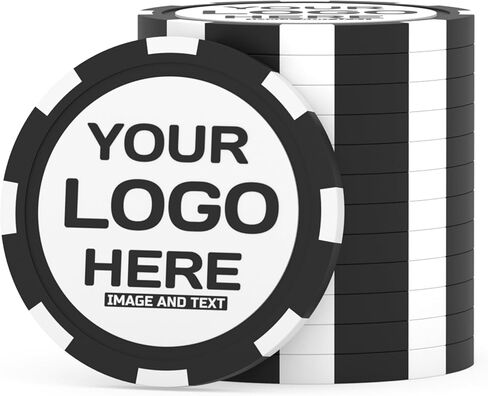 25 Custom Clay Poker Chips – 1.57in/11.5g Personalized Logo, Design, or Photo – Customized Drink Tokens, Party, Business or Corporate Events in Saudi Arabia