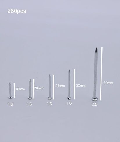 5 Size Hardware Nails Assortment Kit, Hanging Nails 280 Pcs in Saudi Arabia