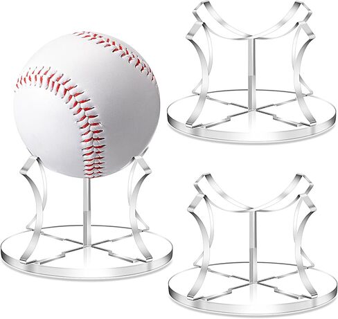 Mudder 6 Pack Acrylic Baseball Displase حامل ، رف عرض الكرة الرياضي ، تصميم شفاف قوي ، سهل التجميع للكرة اللينة التنس للجولف ، مناسب لمكتب المنزل in Saudi Arabia