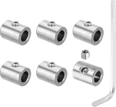 PATIKIL 3mm Hole Wire Rope Clips Set, 6 Pcs 304 Stainless Steel Single Hole Lock Cable Clamps Clip with Hexagon Screws Spanner for Wire Rope Fitting, Silver in Saudi Arabia