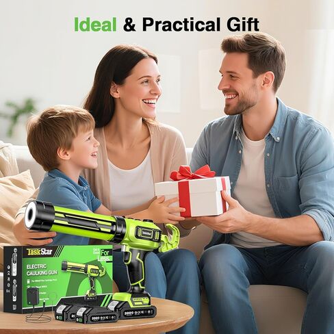 Electric Caulking Gun 20V, Cordless Caulking Gun with 2 x 2.0Ah Batteries, LED Light, Variable Speed, 10 OZ-10.1 OZ Battery Sealant Gun Tool for Filling, Sealing in Kuwait