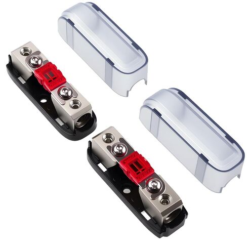100Amp in-line Mini ANL Fuse Holder with Cover, 1 X 4/8 Gauge Input & Output Midi Fuse Holder for Automotive, Marine, RVs Audio Systems(Pack of 2) in Saudi Arabia