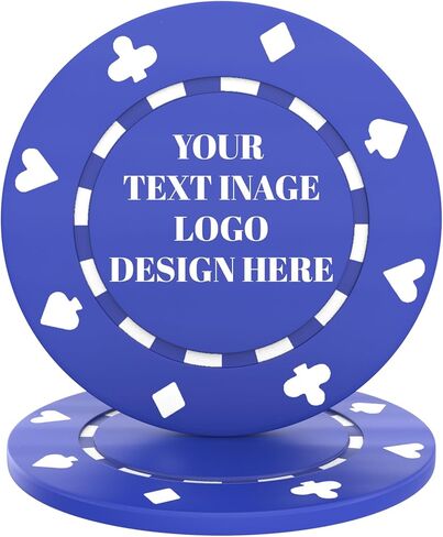 Custom Poker Chips - High-Definition Personalized Clay Poker Chips, Vivid & Long-Lasting Colors Casino Chips, Customizable Logo/Pattern for Poker Chips Games, Parties, Gifts in Saudi Arabia