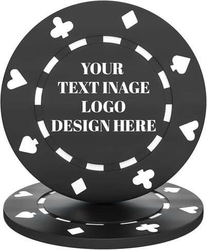 Custom Poker Chips - High-Definition Personalized Clay Poker Chips, Vivid & Long-Lasting Colors Casino Chips, Customizable Logo/Pattern for Poker Chips Games, Parties, Gifts in Saudi Arabia