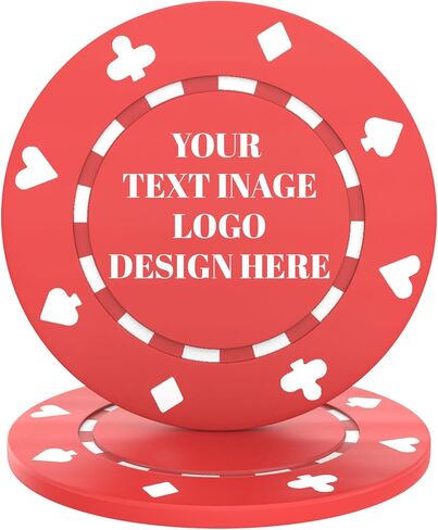 Custom Poker Chips - High-Definition Personalized Clay Poker Chips, Vivid & Long-Lasting Colors Casino Chips, Customizable Logo/Pattern for Poker Chips Games, Parties, Gifts in Saudi Arabia