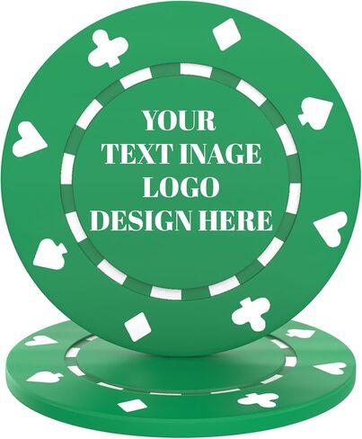 Custom Poker Chips - High-Definition Personalized Clay Poker Chips, Vivid & Long-Lasting Colors Casino Chips, Customizable Logo/Pattern for Poker Chips Games, Parties, Gifts in Saudi Arabia