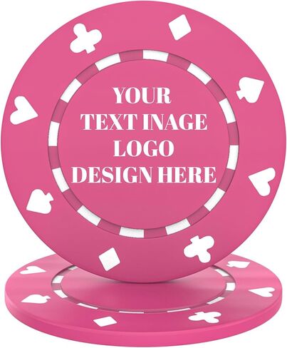 Custom Poker Chips - High-Definition Personalized Clay Poker Chips, Vivid & Long-Lasting Colors Casino Chips, Customizable Logo/Pattern for Poker Chips Games, Parties, Gifts in Saudi Arabia