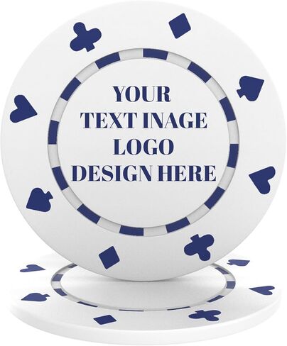 Custom Poker Chips - High-Definition Personalized Clay Poker Chips, Vivid & Long-Lasting Colors Casino Chips, Customizable Logo/Pattern for Poker Chips Games, Parties, Gifts in Saudi Arabia