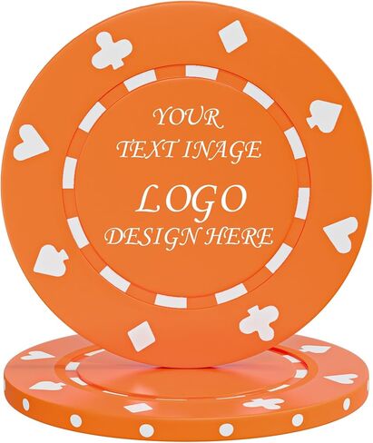 Custom Poker Chips - High-Definition Personalized Clay Poker Chips, Vivid & Long-Lasting Colors Casino Chips, Customizable Logo/Pattern for Poker Chips Games, Parties, Gifts in Saudi Arabia