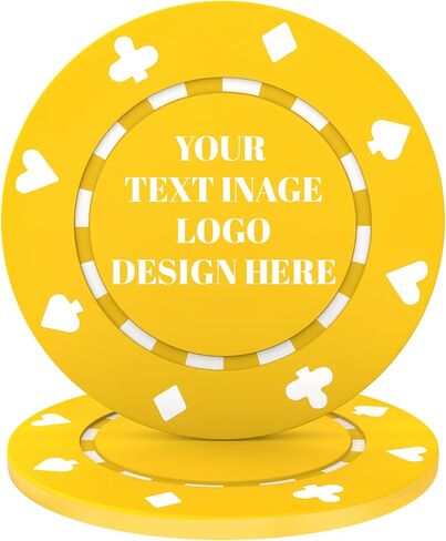 Custom Poker Chips - High-Definition Personalized Clay Poker Chips, Vivid & Long-Lasting Colors Casino Chips, Customizable Logo/Pattern for Poker Chips Games, Parties, Gifts in Saudi Arabia