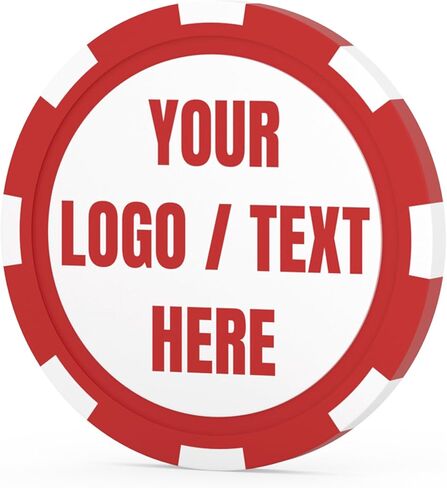 رقائق بوكر الطين المخصصة (50 قطعة) - رقائق مخصصة بنمط الكازينو مقاس 40 مم و11.5 جرام مع شعار أو صورة أو نص - رموز مشروبات مخصصة، والأعمال التجارية، والأحداث، والعروض الترويجية in Kuwait