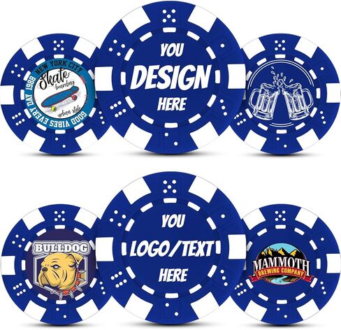 Personalized Clay Poker Chips - Customizable Design Text/Logo Printed Clearly and Durable & Smooth Surface, Ideal for Casino Nights, Game Rooms,Poker Lovers Birthday in Saudi Arabia