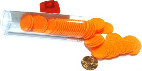 Orange Mini Poker Chip 7/8in Tube of 50ea in Saudi Arabia