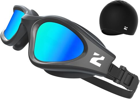ZIONOR G1 Lite Swim Goggles with Swim Cap Comfortable Anti-fog Swimming Goggles Cap Set for Adult Men Women in Kuwait