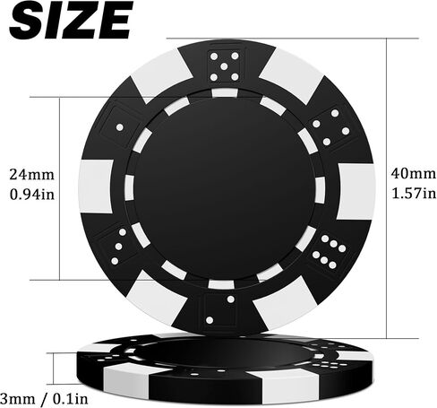 50-1000 شريحة بوكر مخصصة، مخصصة بالنص أو الصورة أو الشعار - 11.5 جرام 40 مم من رقائق نمط الكازينو لرموز البار، والأحداث الترويجية، وبطاقات العمل، والبطولات in Kuwait
