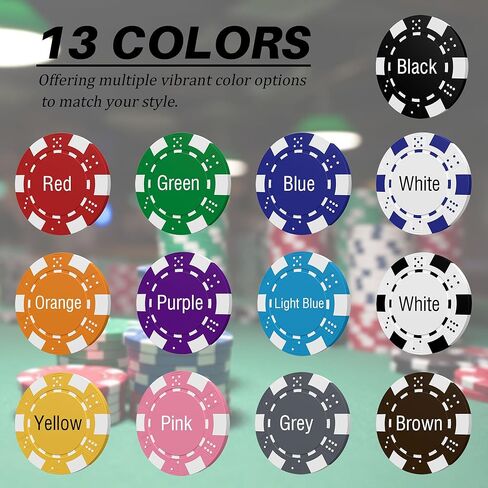 50-1000 شريحة بوكر مخصصة، مخصصة بالنص أو الصورة أو الشعار - 11.5 جرام 40 مم من رقائق نمط الكازينو لرموز البار، والأحداث الترويجية، وبطاقات العمل، والبطولات in Kuwait