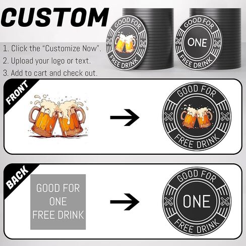 100 Custom Plastic Poker Chips, Personalized Drink Tokens with Logo or Text, Double-Sided UV Printing, 8 Colors for Bar Tokens, Wedding, Party, Corporate Events in Saudi Arabia