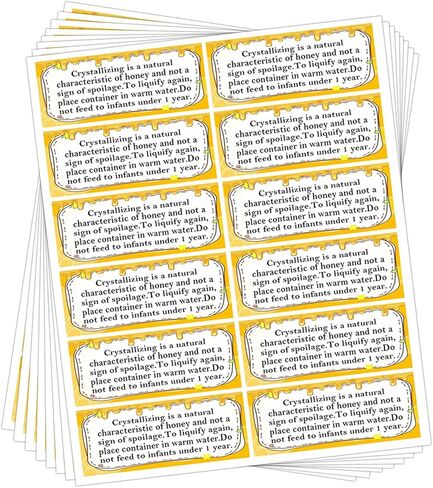 Honey Warning Labels,1×2.65 inch Waterproof Honey Disclaimer Stickers for Jars,Honey Bottles,Pure Honey Crystallization Stickers (240 pcs) in Saudi Arabia