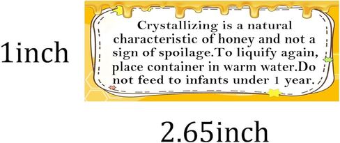 Honey Warning Labels,1×2.65 inch Waterproof Honey Disclaimer Stickers for Jars,Honey Bottles,Pure Honey Crystallization Stickers (240 pcs) in Saudi Arabia