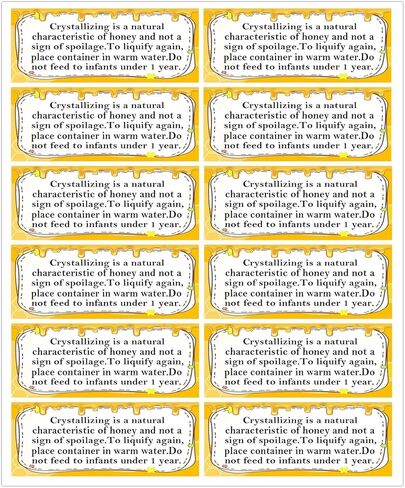 Honey Warning Labels,1×2.65 inch Waterproof Honey Disclaimer Stickers for Jars,Honey Bottles,Pure Honey Crystallization Stickers (240 pcs) in Saudi Arabia