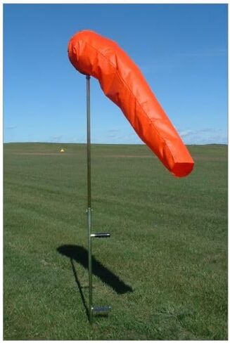 Cortina 03-WS-8 Windsock, 8 ft Length, 18" Opening, PVC-Coated Nylon, International Orange – Windsock Only in Kuwait