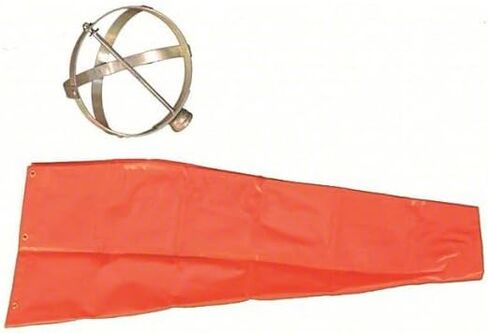 Cortina 03-WS-3KT Windsock Kit, 3 ft Length, 10" Diameter, PVC-Coated Nylon, International Orange, Includes Mounting Hardware in Kuwait