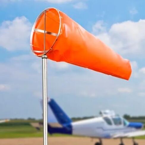 Cortina 03-WS-3KT Windsock Kit, 3 ft Length, 10" Diameter, PVC-Coated Nylon, International Orange, Includes Mounting Hardware in Kuwait