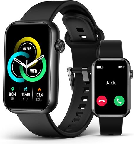 Smart Watch Tracker (الإجابة/اجعل المكالمة) ، 24/7 معدل ضربات القلب SPO2 مراقبة ضغط الدم متتبع النوم ، 114 أوضاع رياضية خطوة خطوة التعقب ، تعقب النشاط المقاوم للماء للنساء الرجال in Kuwait
