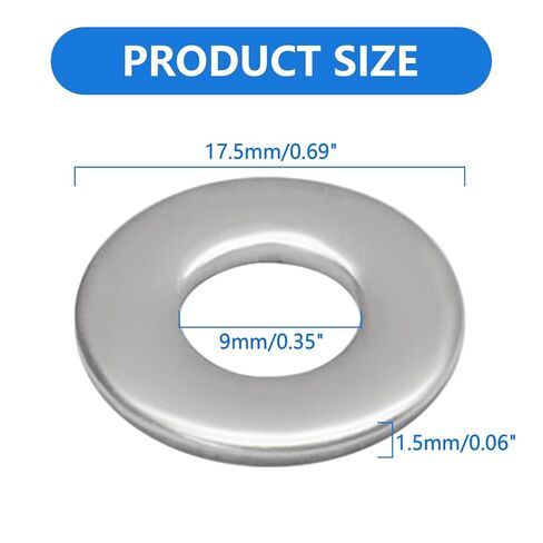 100 Pack 5/16" Stainless Flat Washers - 304 Stainless Steel Washers - 0.7" Outer Diameter for Secure Fastening - Perfect for Industrial and Household Applications in Saudi Arabia