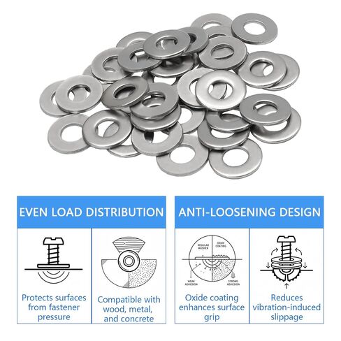 100 Pack 5/16" Stainless Flat Washers - 304 Stainless Steel Washers - 0.7" Outer Diameter for Secure Fastening - Perfect for Industrial and Household Applications in Saudi Arabia