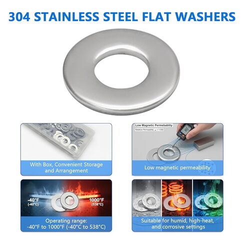 100 Pack 5/16" Stainless Flat Washers - 304 Stainless Steel Washers - 0.7" Outer Diameter for Secure Fastening - Perfect for Industrial and Household Applications in Saudi Arabia
