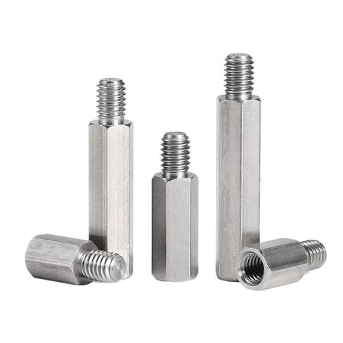 Male to Female Round Standoff Stud M6M8M10 303 Stainless Steel Single-Head Hexagonal Iron Column Isolation Support Bracket Stud PBC Motherboard Chassis Connection(40mm,M8(Thread 12mm) 3pcs) in Saudi Arabia