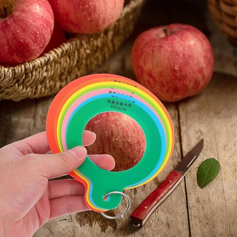 Fruit Diameter Measuring Ring Caliper Gauge, 7-Hole Plastic Fruits Ruler for Size Grading, Oranges and Citrus Diameter Measurement Tool for Farmers and Produce Sorting in Saudi Arabia