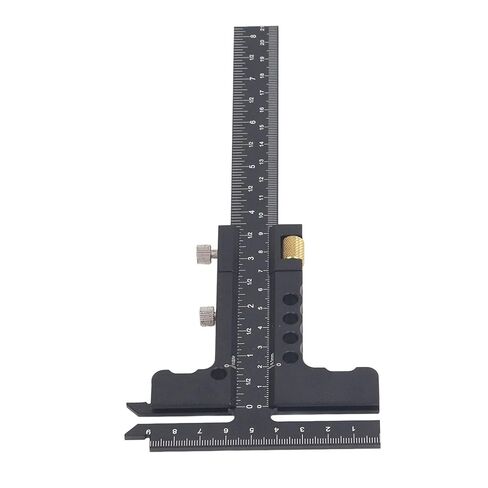 T Shaped Woodworking Ruler Aluminum Alloy Marking Gauge Caliper Measuring Tool 0 100mm 0 210mm Range for Woodworking Projects and DIY Crafts in Saudi Arabia