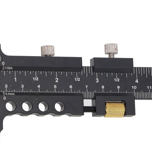 T Shaped Woodworking Ruler Aluminum Alloy Marking Gauge Caliper Measuring Tool 0 100mm 0 210mm Range for Woodworking Projects and DIY Crafts in Saudi Arabia
