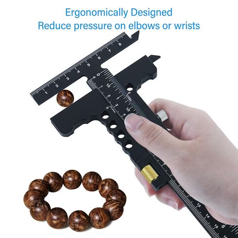 T Shaped Woodworking Ruler Aluminum Alloy Marking Gauge Caliper Measuring Tool 0 100mm 0 210mm Range for Woodworking Projects and DIY Crafts in Saudi Arabia