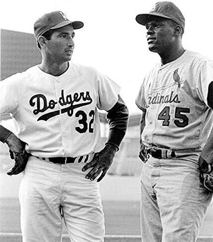 Los Angeles Dodgers Sandy Koufax & St. Louis Cardinals Bob Gibson in 1966 8x10 Photo Picture in Kuwait