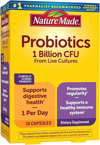 Nature Made Probiotic Capsules 1 Billion CFU from Live Cultures, Probiotics for Women and Men for Immune & Digestive Support, 30 Capsules, 30 Day Supply in Saudi Arabia