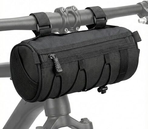 2.5L Bike Handlebar Bag, Waterproof Bicycle Front Bag with 2-Point Secure Straps, Lightweight Bike Pouch for Mountain Road Bikes and Commuting, Black 9.25 x 4.33 inch in Kuwait
