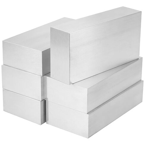 6 PCS 1 x 2 x 4 Inch 6061 Aluminum Flat Bar, 25 x 50 x 100mm Aluminum Metal Block Bar Stock for Crafting, Industry, Machining in Saudi Arabia