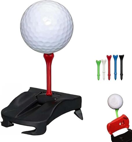 Turf Base V3 - Hinged Artificial Turf Tee for Golf Simulator & Practice, Includes 5 Pre-Cut Rubber Tees, Realistic Feel for Indoor/Outdoor Use in Saudi Arabia