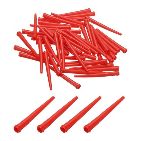 uxcell 50 Pcs Blunt Tip Tapered Dispensing Needle, 11 Gauge TT Adhesive Dispensing Tip 1.26 Inch Plastic Tapered Pinhead for Refilling Liquid Inks Adhesives Glue, Light Orange in Saudi Arabia