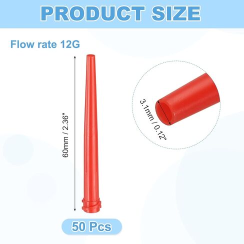 uxcell 50 Pcs Blunt Tip Tapered Dispensing Needle, 11 Gauge TT Adhesive Dispensing Tip 1.26 Inch Plastic Tapered Pinhead for Refilling Liquid Inks Adhesives Glue, Light Orange in Saudi Arabia