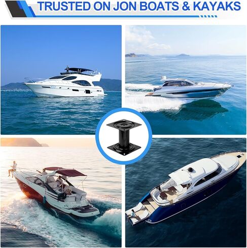 7 Inch Boat Seat Economy Pedestal Base Mount, Heavy Duty Fixed Pedestal for Boat Seat Compatible with Jon Boat Fishing Boat Kayak - Powder Coated Steel Alloy, Non-Swivel Marine Seat Base Mount in Kuwait