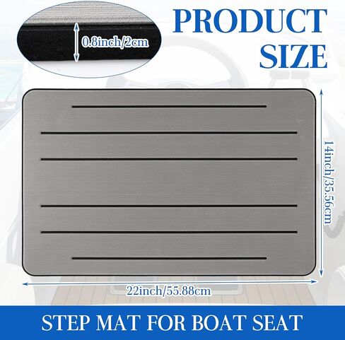 Tinideya 20mm Thick Non-Slip Helm Station Pad 22 x 14 Inches EVA Boat Helm Pad Mat Gray Chair Anti-Skid Cushion Protects Boat Seats Upholstery from Rips, Dirt Wear from Stepping on Seats in Saudi Arabia