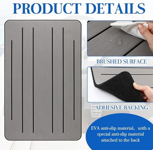 Tinideya 20mm Thick Non-Slip Helm Station Pad 22 x 14 Inches EVA Boat Helm Pad Mat Gray Chair Anti-Skid Cushion Protects Boat Seats Upholstery from Rips, Dirt Wear from Stepping on Seats in Saudi Arabia