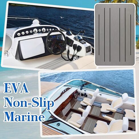 Tinideya 20mm Thick Non-Slip Helm Station Pad 22 x 14 Inches EVA Boat Helm Pad Mat Gray Chair Anti-Skid Cushion Protects Boat Seats Upholstery from Rips, Dirt Wear from Stepping on Seats in Saudi Arabia